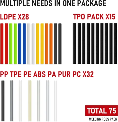 Miniatura 6 de Kit de Soldadura de Plástico Deluxe RX WELD, Kit de Reparación de Soldador de 100W para Parachoques de Coche Automotriz