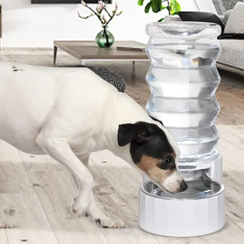 Miniatura 8 de RIZZARI - Dispensador de agua por gravedad grande: alimentador automático de agua para perros de acero inoxidable de 8L con cepillo especializado
