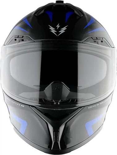 Miniatura 7 de 1Storm Nuevo Casco Modular de Motocicleta con Visera Dual, Protección Solar Completa y Luz Trasera LED Recargable: LED-X90 Flecha Azul