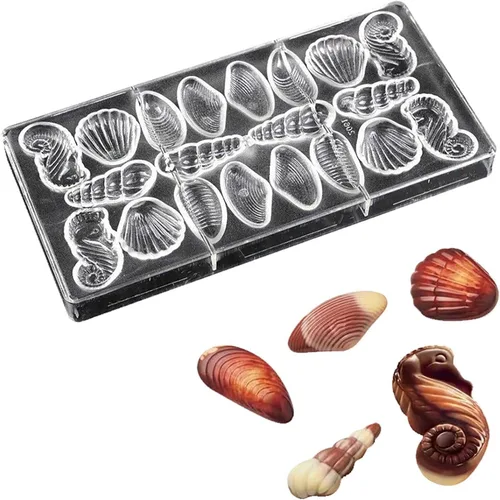 Miniatura 7 de Molde de policarbonato para chocolate, hecho a mano, molde de caramelo de chocolate, herramientas de pastelería, patrón rectangular para hornear