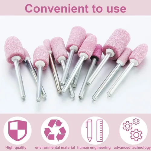 Miniatura 7 de Auniwaig 100 piezas de accesorios de molienda eléctrica de cabeza subulada de piedra abrasiva, brocas de molienda de piedra montadas en abrasivos