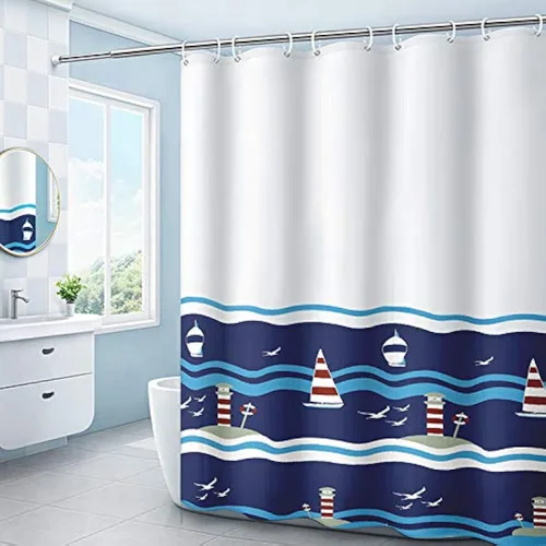 Miniatura 37 de DEARART Juego de cortinas de ducha negras de 60 pulgadas de ancho x 72 pulgadas de alto, cortinas de ducha de tela con ojales y ganchos, de secado
