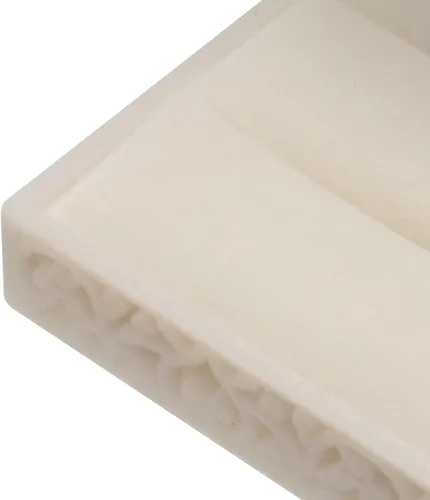 Miniatura 6 de Caja hueca de terciopelo para anillos de pareja, doble anillo, regalo de compromiso (beige)