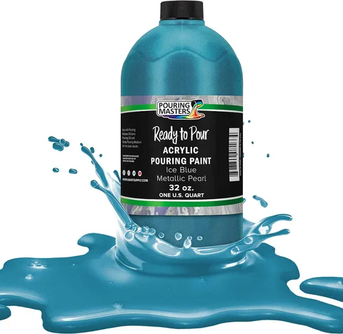 Miniatura 26 de Pouring Masters Royal Blue Metallic Pearl - Pintura acrílica para verter lista para verter – Pintura acrílica líquida premezclada de 32 onzas