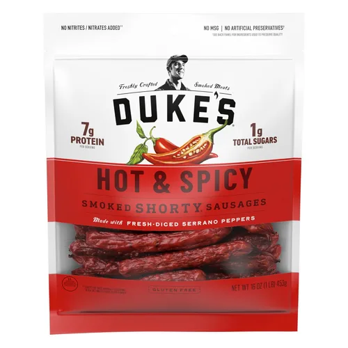 Duke's Salchichas de cerdo picantes y condimentadas, 16 onzas