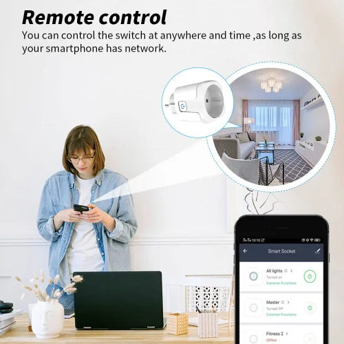 Miniatura 6 de Zigbee - Enchufe inteligente compatible con Alexa, Google Assistant, control de aplicación y voz, requiere ZigBee Hub, UE (16A)