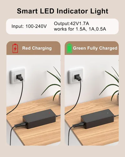 Miniatura 4 de Cargador eléctrico de 42 V para scooter Okai Neon Lite EA10 ES10 ES20 ES50B Scooter, AovoPro M365 Pro ES60 EW6 ES80, YADEA KS5 Pro KS1, Macwheel MX1