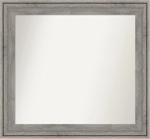 Miniatura 112 de Amanti Art Espejo de pared personalizado no biselado (24.5 x 24.5 pulgadas), marco gris marrón alta, varios tamaños personalizados, espejo de baño