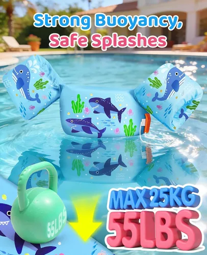 Miniatura 3 de HeySplash Chaleco de Natación para Niños, Flotadores de Piscina para Niños Pequeños, Chaleco de Natación para Niños con Correa Ajustable, Chaqueta R