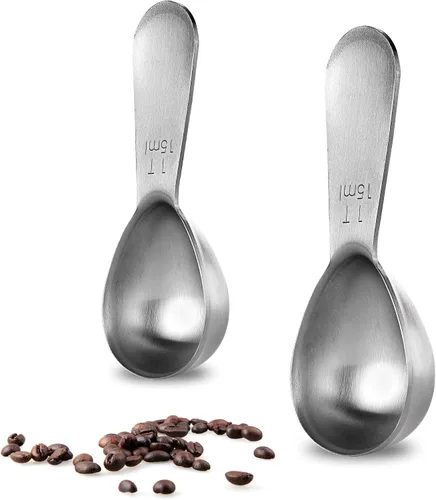 Miniatura 12 de Cuchara de café: U-Taste de acero inoxidable 18/8, cuchara medidora de café de 1 cucharada y 2 cucharadas, cuchara medidora de mango corto para café