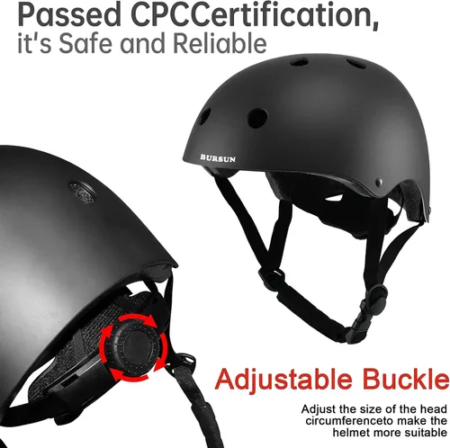 Miniatura 4 de Conjunto de casco de bicicleta para niños, casco ajustable para niños pequeños de 2 a 8 años con rodilleras, coderas y muñequeras Casco