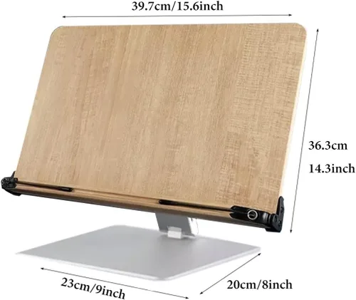 Miniatura 7 de GIZNXBA Soporte de libro para lectura de altura ajustable con clip de papel, soporte plegable manos libres, soporte de libro de texto para lectura