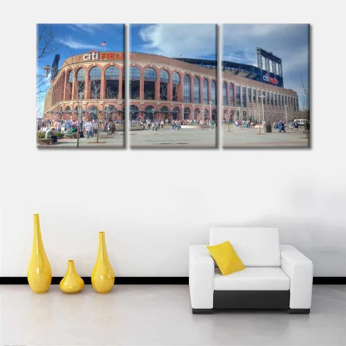 Miniatura 2 de TUMOVO Lienzo grande para pared, cuadro del estadio Citi, arte de pared del equipo de béisbol estadounidense para decoración de pared del hogar