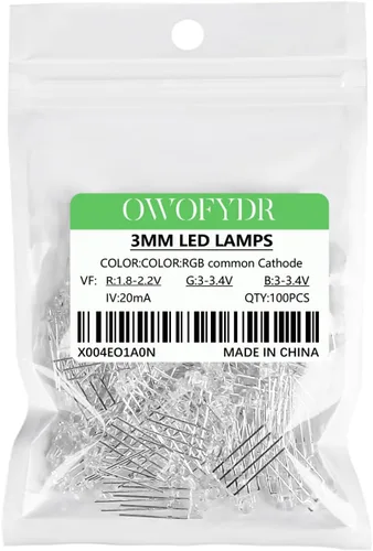 Miniatura 6 de 100 lámpara LED de diodo de luz blanca cálida de 5mm (Lente Transparente Redonda DC 3V 20mA) Bombilla de iluminación, componente electrónico, luz