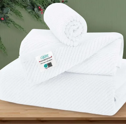 Miniatura 74 de VOOVA & MOVAS Toallas de baño amarillas – 100% algodón Secado rápido Peso Gruesas Suave, juego de 6 toallas de baño, 2 toallas grandes de 30