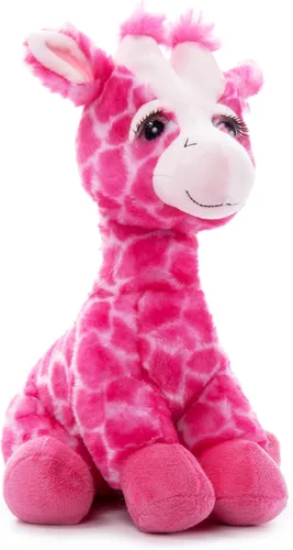 The Petting Zoo Peluche de jirafa rosa, animales del zoológico de Lash'z, juguete de peluche de jirafa de 12 pulgadas