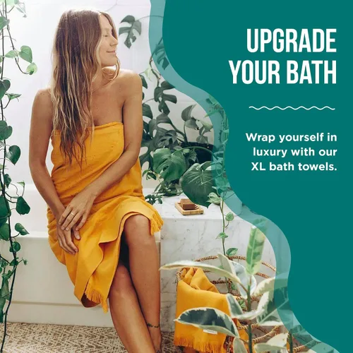 Miniatura 4 de Sand Cloud Paquete de Toallas de Baño Turcas para Baño, Juego de 4 (Negro Clásico) - Tamaño Grande - Hilo de Algodón 100% Orgánico Certificado es