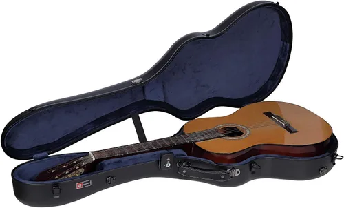 Miniatura 19 de Crossrock Air Carbon - Funda para guitarra clásica 4/4, carcasa rígida de fibra de carbono 100% con mochila y funda protectora, color rojo