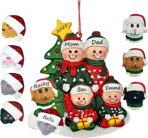 Miniatura 9 de Adorno de Pareja con Mascotas Perros Gatos - Adorno de Navidad de Pareja con Mascota Perro Gato, Adorno de Navidad de Pareja Adicional con Mascota