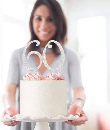 Miniatura 7 de Decoración para pastel 30 con strass de cristales premium. Monograma de número treinta, para cumpleaños o aniversario número 30