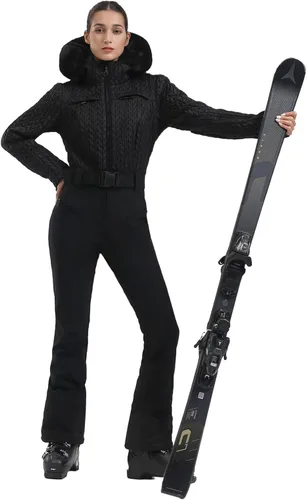 Miniatura 119 de GSOU SNOW Traje de esquí para mujer, traje de nieve delgado de una pieza, chaqueta de nieve, impermeable, resistente al viento, deportes al aire
