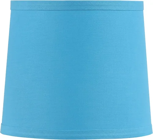 Aspen Creative 58773 Empire Uno - Pantalla de lámpara, azul cielo, parte superior de 7 pulgadas x 8 pulgadas inferior x 7 pulgadas de altura
