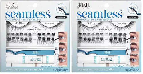 Miniatura 16 de Kit de Recarga de Extensiones de Pestañas Sin Costuras Ardell, Wispies - 32 Longitudes de Racimo Surtidas, Racimos de Pestañas DIY Personalizables