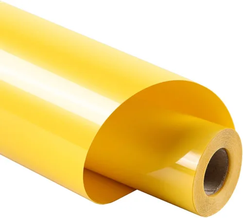 Guangyintong Rollos de Vinilo Amarillo de Transferencia de Calor HTV, 12" x 8 pies, Superficie Brillante de Vinilo para Planchar en Camisetas, Fácil