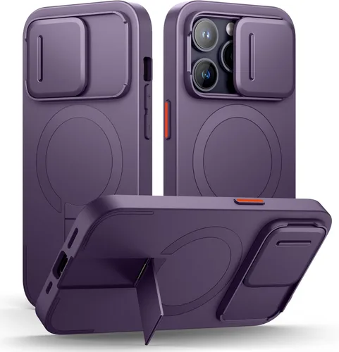 Miniatura 19 de SURITCH - Funda para iPhone 17 Pro Max con cubierta de control de cámara, cubierta para cámara y soporte ajustable, compatible con MagSafe, a prueba