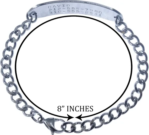 Miniatura 4 de Deep Stamped Personalizable, Plavix, pulsera de alerta médica, acero inoxidable, 8 pulgadas ajustable (incluye grabado gratis), Acero inoxidable