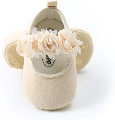 myppgg Zapatos planos Mary Jane para bebé niña, con lazo brillante, vestido de princesa, zapatos de cuna antideslizantes para niños pequeños que