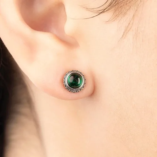 Miniatura 71 de Aretes de plata de ley con piedra natal de cristal real, joyería para mujer, moda occidental 925, envejecida, bohemia, hecha a mano, el mejor regalo