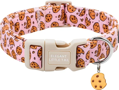 Miniatura 57 de Elegant Little Tail - Collar para perro de otoño, collar floral naranja duradero para perros medianos, ajustable para mascotas macho o hembra