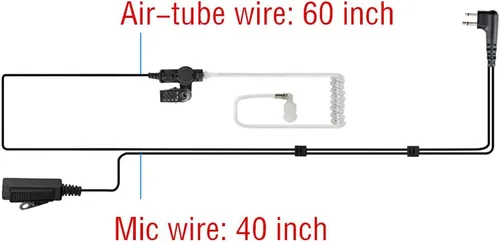 Miniatura 5 de Un auricular de 2 pines con tubo acústico transparente compatible con M0torola CP200 GP300 CLS1110 RDU4100 RMU2040 RMU2080D HKLN4604 HKLN4599 Walkie