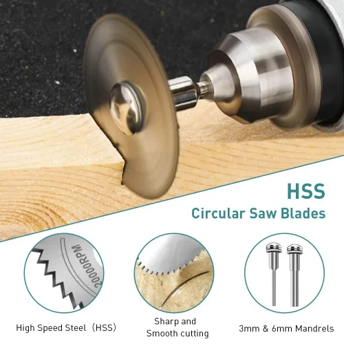 Miniatura 2 de Discos de corte compatibles con Dremel 32 piezas, hojas de sierra circular HSS, 6 unidades, discos de corte de resina, 10 unidades de rueda de corte