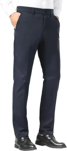 Miniatura 10 de Plaid&Plain - Pantalones chinos, a los tobillos de corte ajustado, elásticos, color caqui, para hombre
