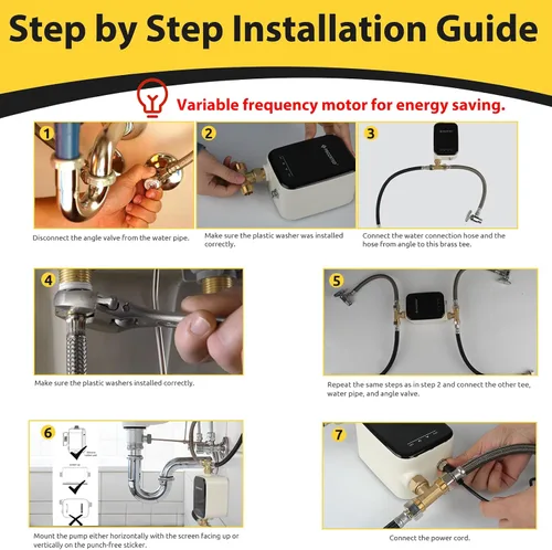 Miniatura 7 de Kit de bomba de recirculación de agua caliente instantánea digital inteligente HBS24-12T – Termostato incorporado, temporizador, pantalla digital