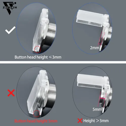 Miniatura 5 de Cubierta para interruptor de botón de 0.630 in, seguridad transparente, protector de tapa de interruptor de botón de encendido, para orificio