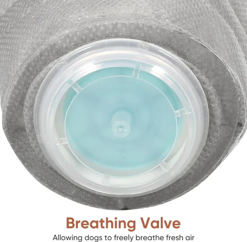 Miniatura 4 de Cubrebocas protector transpirable para perro, para polvo, 5 filtros, ajustable, cara de perro pequeño para contaminación al aire libre, bozal ligero