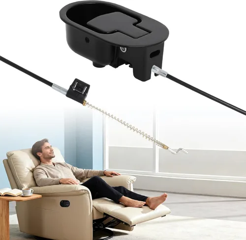 Miniatura 10 de Podoy Piezas de repuesto universales de metal para el tirador reclinable, liberación de cable reclinable compatible con Lazy Boy Ashley y la mayoría