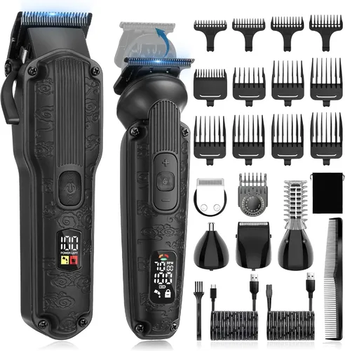 Miniatura 9 de Kit de recortadora de barba Scttomon, juego de cortapelos profesional, afeitadora de lámina eléctrica para hombres, máquina de corte de pelo