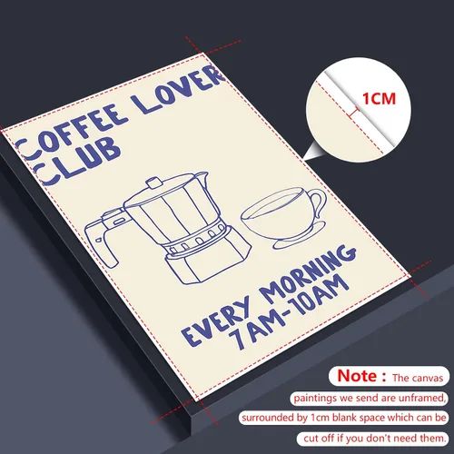 Miniatura 8 de Divertido póster de lienzo de cocina, arte de pared retro del club amante del café, imagen adorable del club de amantes de la pasta, pintura vintage