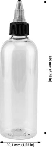 Miniatura 2 de JAPCHET 60 botellas vacías de plástico de 4 onzas, botellas de plástico de 4.1 fl oz con tapa superior giratoria, botellas transparentes