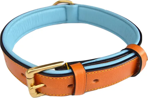 Miniatura 24 de Collares suaves al tacto, de cuero acolchado, collares de lujo para perro, L, Negro