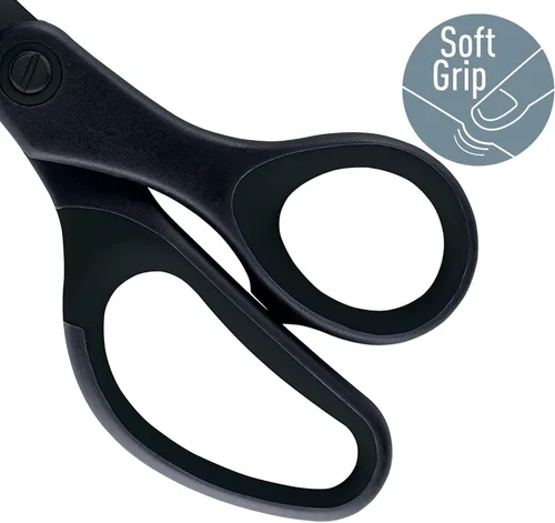 Miniatura 4 de Leitz Tijeras de titanio, para diestros o zurdos (ambidiestros), 8.071 in, antiadherentes, papelería de oficina, mango ergonómico, color negro