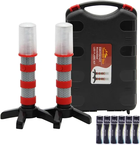 Miniatura 9 de Kit de bengalas de emergencia para carretera Twinkle Star con luz LED de seguridad, luz de advertencia de carretera, faro de alerta de carretera