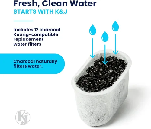 Miniatura 4 de Filtros de agua de K&J compatibles con Keurig, paquete de 12, ajuste universal (no Cuisinart), filtros compatibles con Keurig, filtros de agua