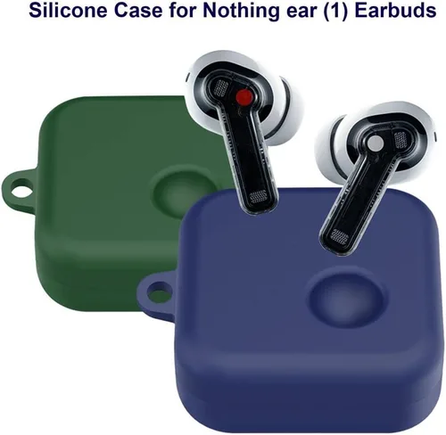 Miniatura 5 de DAYJOY - Juego de 2 fundas protectoras de silicona de goma suave compatible con auriculares TWS, funda protectora con llavero para nada de oreja (1)