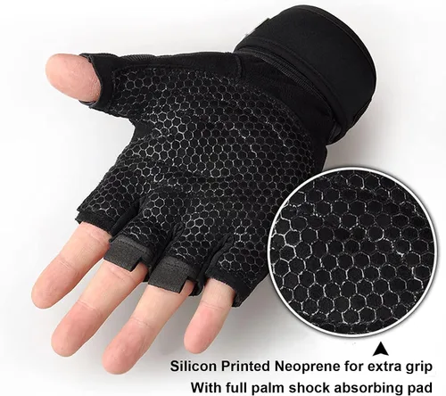 Miniatura 3 de SUJAYU Guantes de entrenamiento, guantes de gimnasio para hombres, muñequeras para levantamiento de muñecas, guantes para entrenamiento, guantes