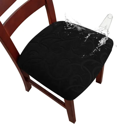 Miniatura 9 de Genina Fundas impermeables de asiento para silla de comedor, fundas elásticas para sillas de comedor, fundas protectoras para silla de comedor